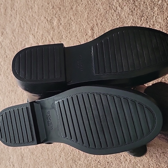 Coach Signature Collection Black Jacquard Back Lace Up Rain Boots - Picture 4 of 4